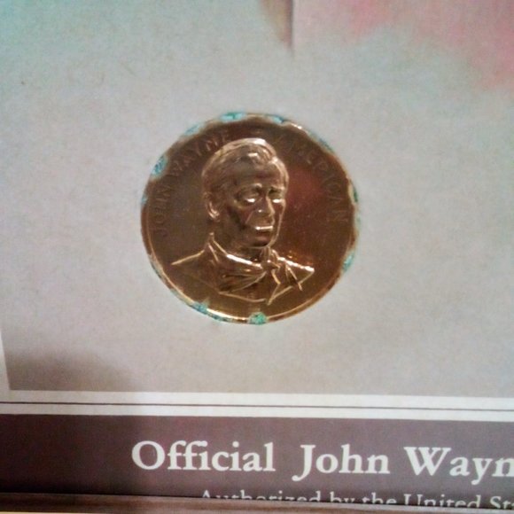 Framed Official John Wayne Authorized Medallion - Picture 3 of 8